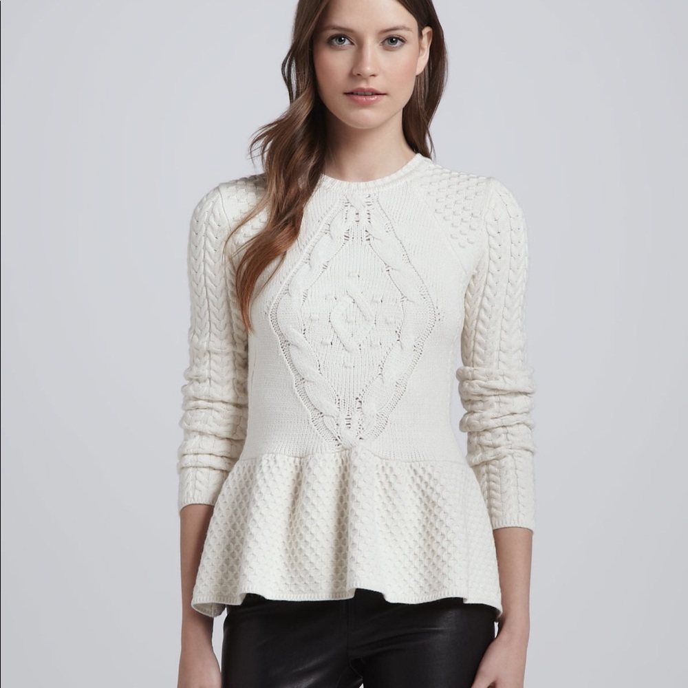 Torn by Ronny kobo Layla mixed knit peplum